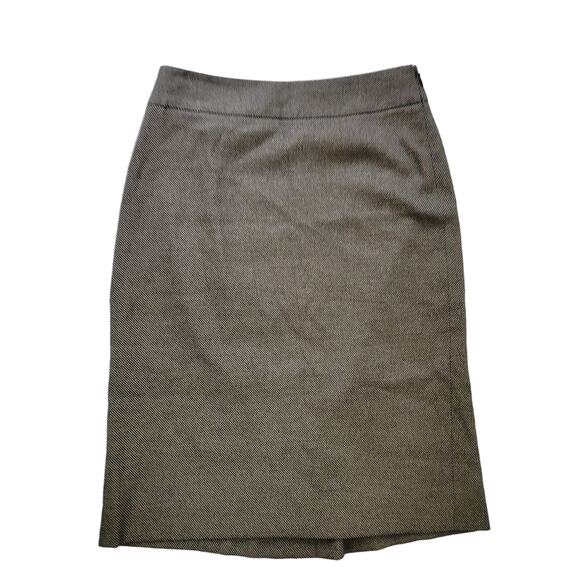 Classiques Entier Size	2 Brown A-Line Pencil Skirt Modest No Slit Side Zip - Picture 1 of 7